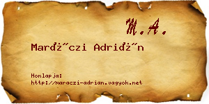 Maráczi Adrián névjegykártya